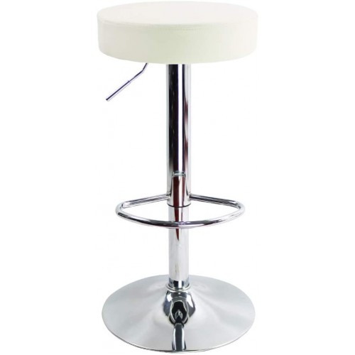 Scaun bar Atlantic alb, piele ecologica, reglabil pe inaltime